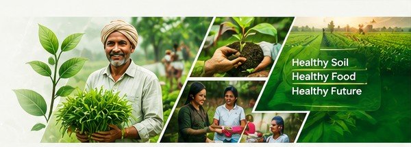 Agricultural and social-impact concept visual